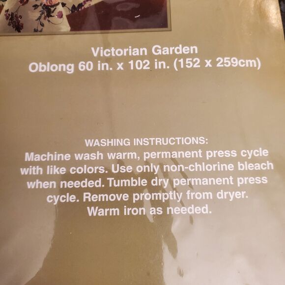 Vtg Home Essentials NEW Floral Cotton Blend Oblong 60x102" Fabric Tablecloth NWT - Picture 5 of 12